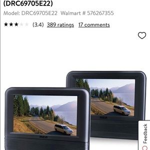 RCA 7” Dual Screen Auto DVD System